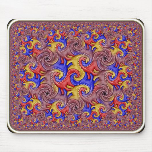 Hyperbolischer DinosaurierTessellation Mousepad (Vorne)