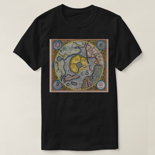 Hyperborea Flat Earth Azimuthal Äquidistant Projec T-Shirt (Design vorne)