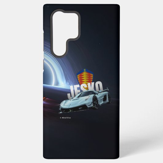 Hypercar schwebt über Schwarzem Loch  Samsung Galaxy Hülle (Rückseite)