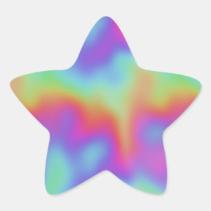 Hypercolor in Regenbogenfarben: Stern-Aufkleber