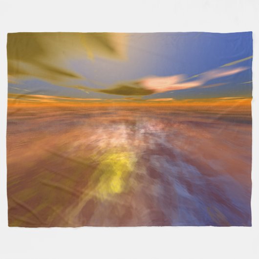 HYPERION WORLD, ALIEN SEASCAPE SKY, CLOUDS Sci-Fi Fleecedecke (Vorderseite (Horizontal))