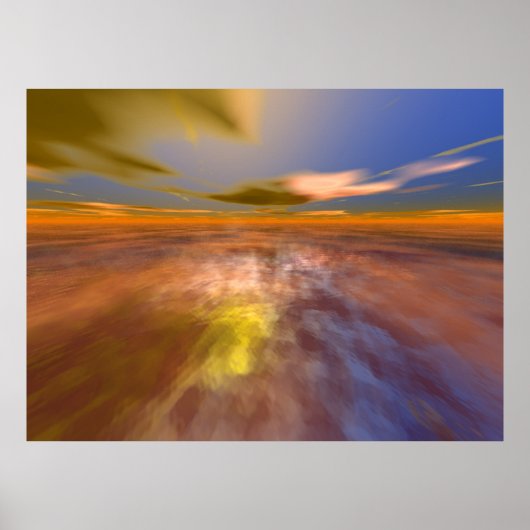 HYPERION WORLD, ALIEN SEASCAPE SKY, CLOUDS Sci-Fi Poster (Vorne)