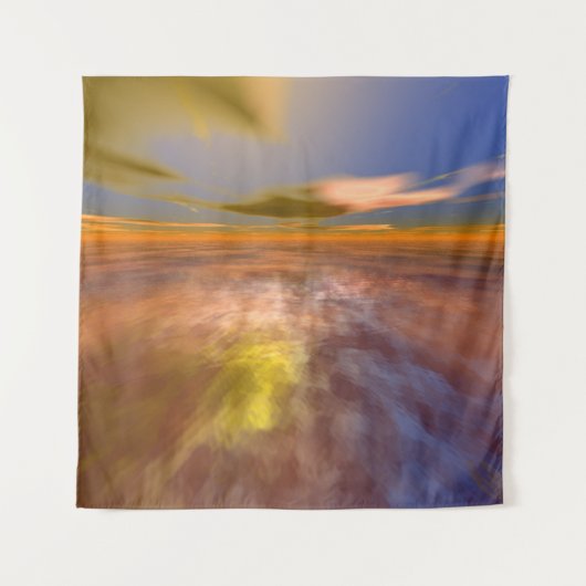 HYPERION WORLD, ALIEN SEASCAPE SKY ,CLOUDS Sci-Fi Wandteppich (Vorderseite (Horizontal))