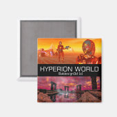 HYPERION WORLD SCIENCE FICTION Scifi Magnet (Vorderseite/Rückseite)