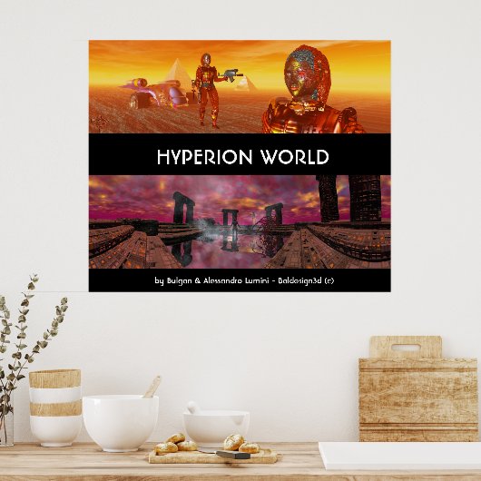 HYPERION WORLD SCIENCE FICTION Scifi Poster (Küche)