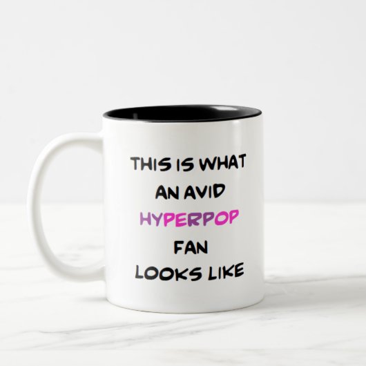 Hyperpop-Fan, avid Zweifarbige Tasse (Links)