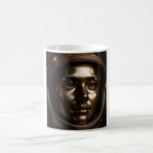 Hyperrealistische Astronautin Kaffeetasse (Mittel)