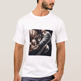 Hyperrealistische Bodybuilder-Boxhände gewickelt M T-Shirt