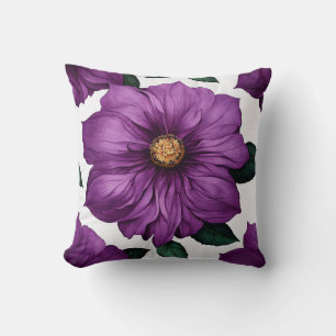 Hyperrealistische Lila Blume Kissen