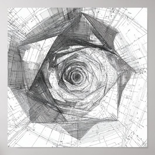 Hyperspace-Reise-Kunst: Ikosaeder  Poster (Vorne)