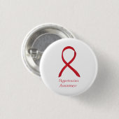 Hypertonie (HTN Awareness Red Ribbon Custom Button (Vorne & Hinten)