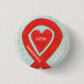 Hypertonie (HTN) Bewusstsein Herz Band Button (Vorderseite)