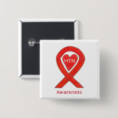 Hypertonie (HTN) Bewusstsein Herz Band Button (Vorne & Hinten)