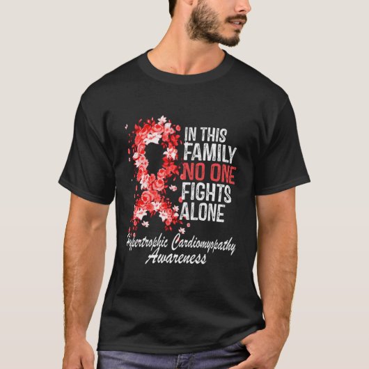 Hypertrophe Kardiomyopathie Blume Ribbo T-Shirt (Vorderseite)