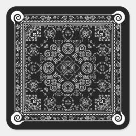 Hypno Hanky Spiral Bandana, Taschentuosensticker Quadratischer Aufkleber