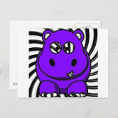 Hypno Hippo Lila Postkarte (Vorne/Hinten)