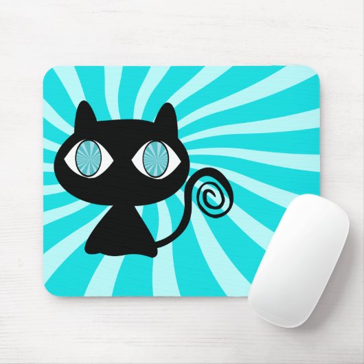 Hypno Katze mit zu vieler Katzenminze Mousepad (Mit Mouse)