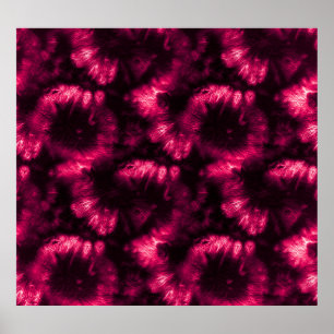 Hypno Pink Shibori Spiral Design Poster