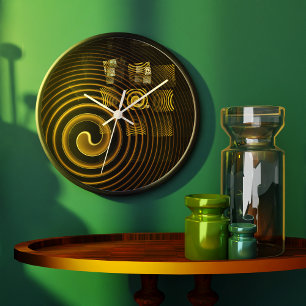 Hypnose Abstract Art Runde Große Wanduhr