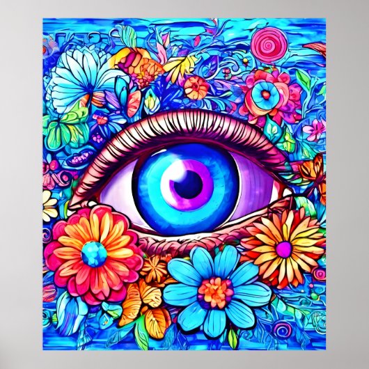 Hypnose Bläschen Auge Poster (Vorne)