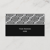 Hypnose-Muster Schwarz-weiß + Ihr Text Visitenkarte (Rückseite)