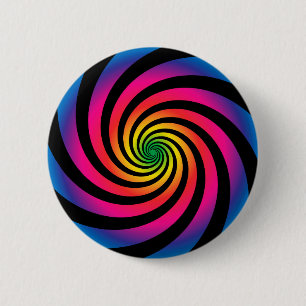 HYPNOSE-SCHEIBE Hypnotisierender Neon-Farb-Strudel Button