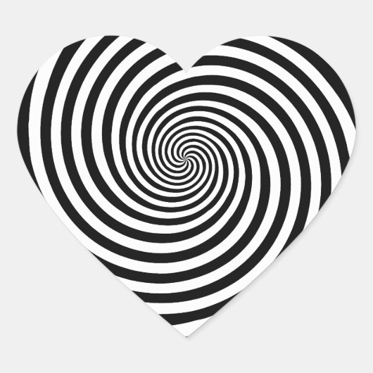 Hypnose-Spirale Herz-Aufkleber (Vorderseite)