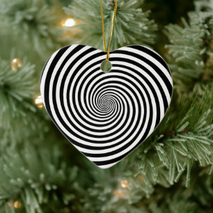 Hypnose-Spirale Herzform Keramik Ornament