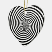 Hypnose-Spirale Herzform Keramik Ornament (Links)
