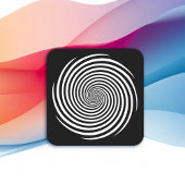 Hypnose Spiralkleber, schwarzer Hintergrund Quadratischer Aufkleber