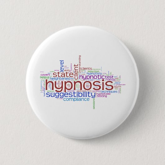 Hypnose-Wort-Kunst Button (Vorderseite)