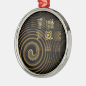 Hypnosis Abstract Art Round Silbernes Ornament (Links)