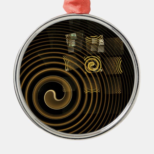 Hypnosis Abstract Art Round Silbernes Ornament (Vorne)