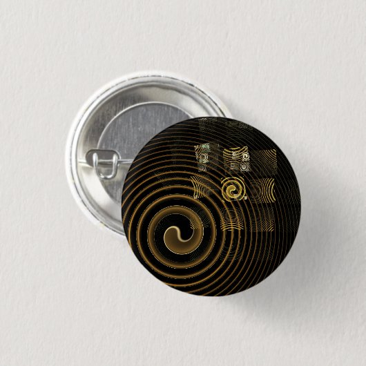 Hypnosis Abstrakt Art Button (rund) (Vorne & Hinten)