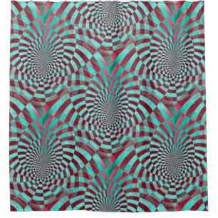 Hypnosis nahtloses Grunge Pattern + Ihre Ideen Duschvorhang