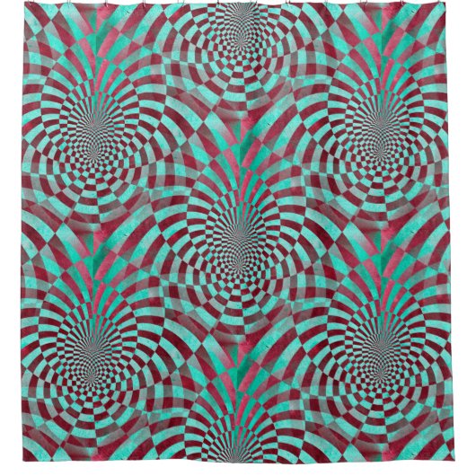 Hypnosis nahtloses Grunge Pattern + Ihre Ideen Duschvorhang (Vorderseite)