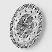 Hypnosis Pattern Schwarz-weiß + Ihre Ideen Große Wanduhr (Winkel)