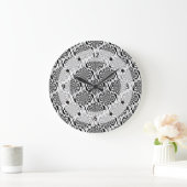 Hypnosis Pattern Schwarz-weiß + Ihre Ideen Große Wanduhr (Zuhause)