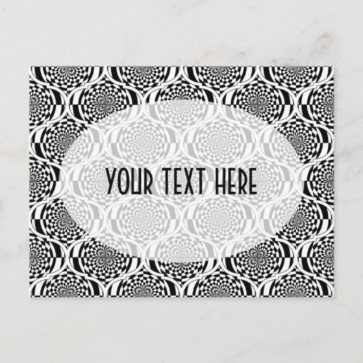 Hypnosis Pattern Schwarz-weiß + Ihre Ideen Postkarte (Vorderseite)