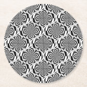 Hypnosis Pattern Schwarz-weiß + Ihre Ideen Runder Pappuntersetzer (Vorderseite)