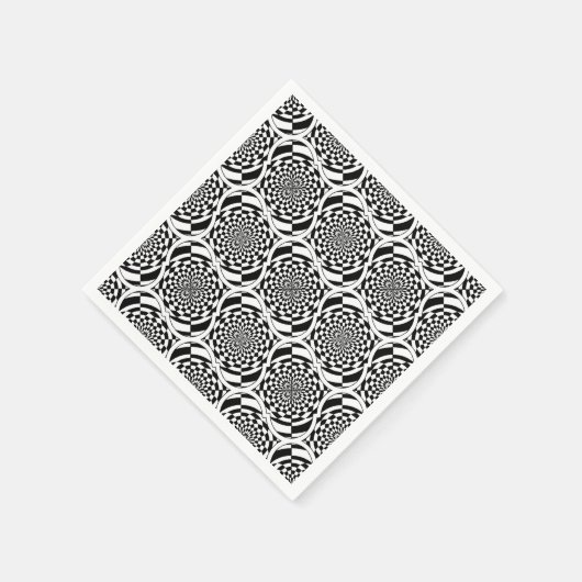 Hypnosis Pattern Schwarz-weiß + Ihre Ideen Serviette (Ecke)