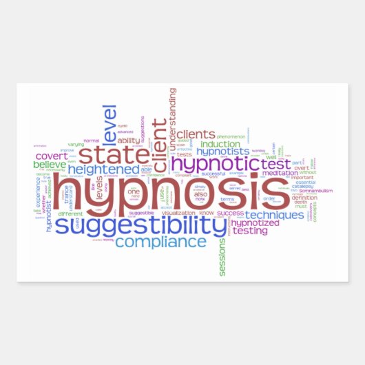 Hypnosis Works Word Art Sticker - White Background (Vorderseite)