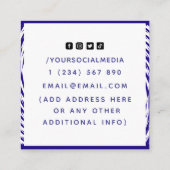 Hypnotherapeut Hypnotist Social Media Blue Quadratische Visitenkarte (Rückseite)