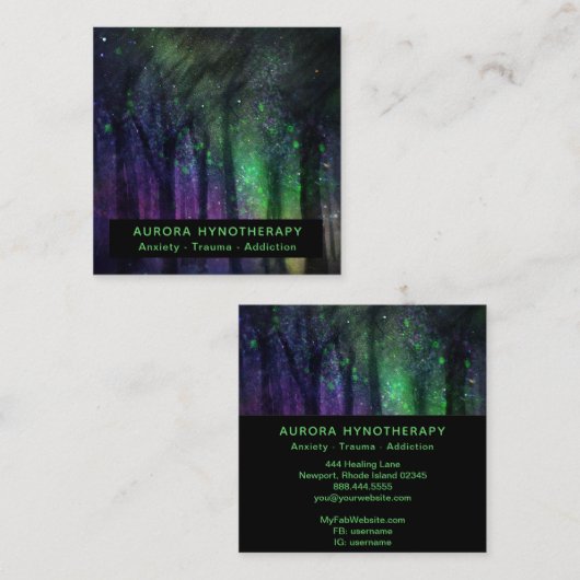 *~* Hypnotherapie Hypnose Therapeut Quadratische Visitenkarte (Vorne/Hinten)