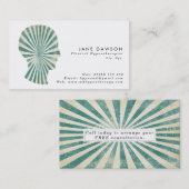 Hypnotherapist Sonnendurchbruch der Trance grüne Visitenkarte (Vorne/Hinten)