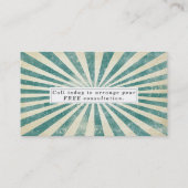 Hypnotherapist Sonnendurchbruch der Trance grüne Visitenkarte (Rückseite)