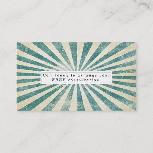 Hypnotherapist Sonnendurchbruch der Trance grüne Visitenkarte (Rückseite)