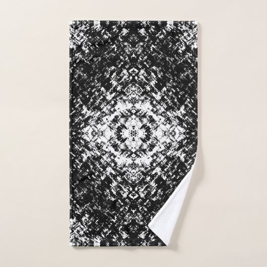 Hypnotic Abstract Black And White Modern Art Badhandtuch Set (Handtuch)