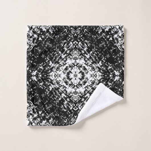 Hypnotic Abstract Black And White Modern Art Badhandtuch Set (Waschlappen)