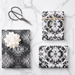 Hypnotic Abstract Black And White Modern Art Geschenkpapier Set